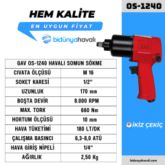 GAV OS-1240 Havalı Somun Sökme 1/2''