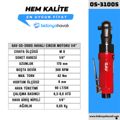 GAV OS-3100S Havalı Cırcır Motoru 1/4''
