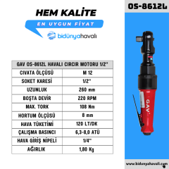 GAV OS-8612L Havalı Cırcır Motoru 1/2''