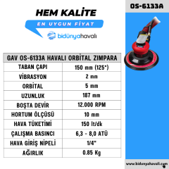 GAV OS-6133A Havalı Orbital Zımpara 6'' 150 mm (VAKUMLU)
