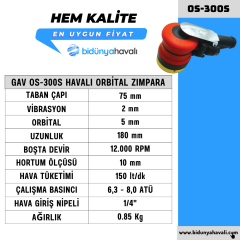 GAV OS-300S Havalı Orbital Zımpara (VAKUMLU)