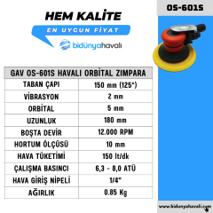GAV OS-601S Havalı Orbital Zımpara (VAKUMLU)