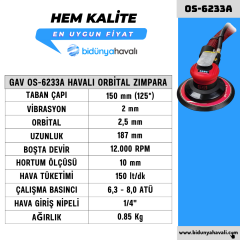 GAV OS-6233A Havalı Orbital Zımpara (VAKUMLU)