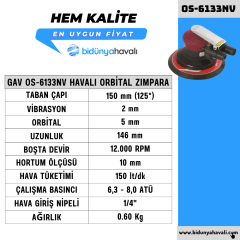 GAV OS-6133NV Havalı Orbital Zımpara 6'' 150 mm (VAKUMLU)