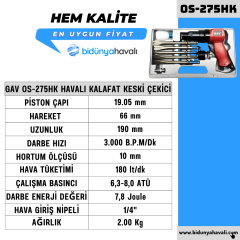 GAV OS-275HK Havalı Kalafat Keski Çekici