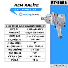 ROTAKE RT-5663 Havalı Kabzalı Somun Sökme 1''