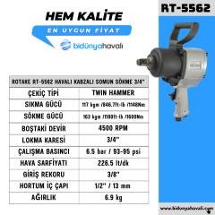 ROTAKE RT-5562 Havalı Kabzalı Somun Sökme 3/4''