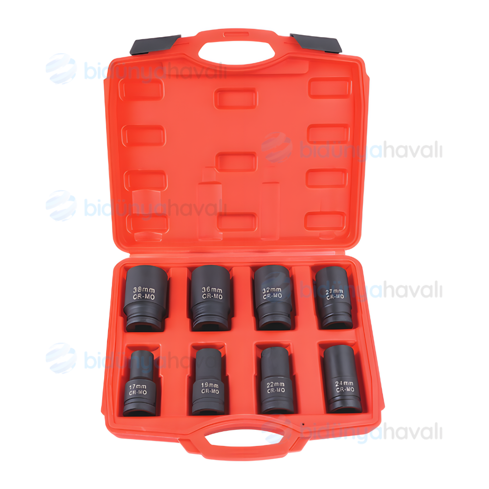 ROTAKE RT-001K Havalı Lokma Seti 8 Parça 3/4'' Altı Köşe CrMO