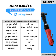 ROTAKE RT-5220 Havalı Cırcır Motoru 1/2''