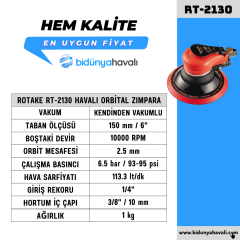 ROTAKE RT-2130 Havalı Kendinden Vakumlu Orbital Zımpara 150 mm