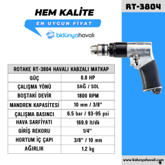 ROTAKE RT-3804 Havalı Matkap 10 mm