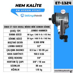 EMAX ET-1324 Havalı Mikro Mini Somun Sökme 1/2''