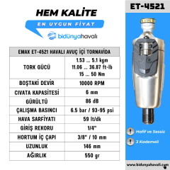 EMAX ET-4521 Havalı Avuç İçi Tornavida 6 mm