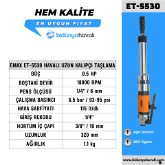 EMAX ET-5530 Havalı Uzun Kalıpçı Taşlama
