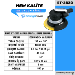 EMAX ET-2820 Havalı Orbital Daire Zımpara 150 mm