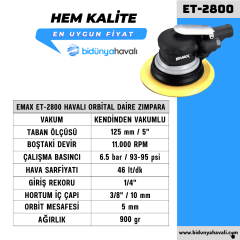 EMAX ET-2800 Havalı Orbital Daire Zımpara 125 mm