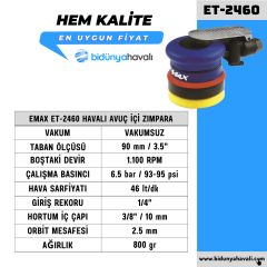 EMAX ET-2460 Havalı Avuç İçi Zımpara 90 mm