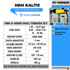 YAMA AT-4060AK Havalı Tornavida Seti 5 mm