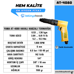 YAMA AT-4080 Havalı Kabzalı Tornavida 6 mm