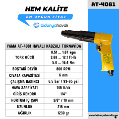 YAMA AT-4081 Havalı Kabzalı Tornavida 6 mm