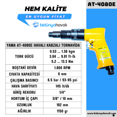 YAMA AT-4080E Havalı Kabzalı Tornavida Dıştan Tork Ayarlı 6 mm