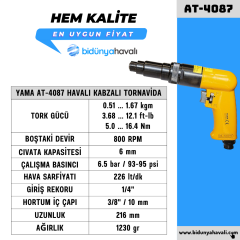 YAMA AT-4087 Havalı Kabzalı Tornavida 6 mm